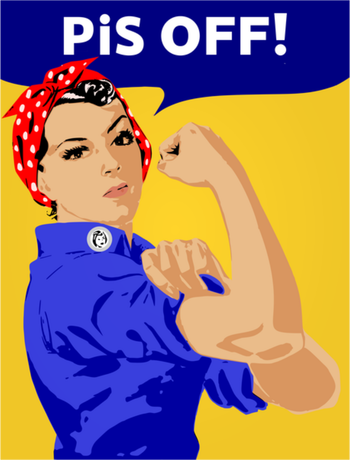 Nadruk PiS off strajk kobiet torba antyPiS - Przód