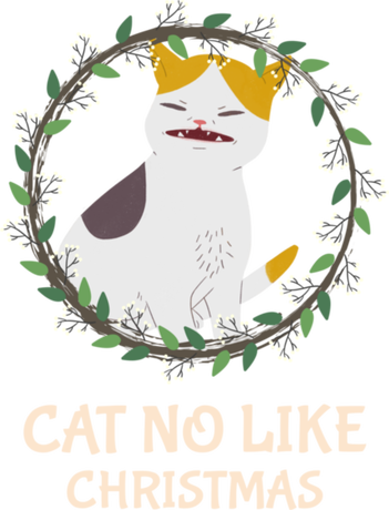 Nadruk Cat no like christmas - Przód