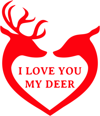 Nadruk I love you my deer - dla par walentynki - Przód